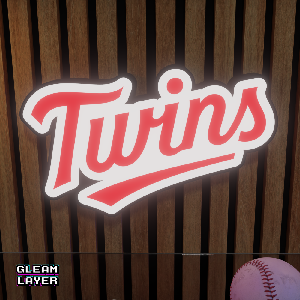 Minnesota Twins Led Light Box MLB Sports Bar Major League Baseball Wall Sign