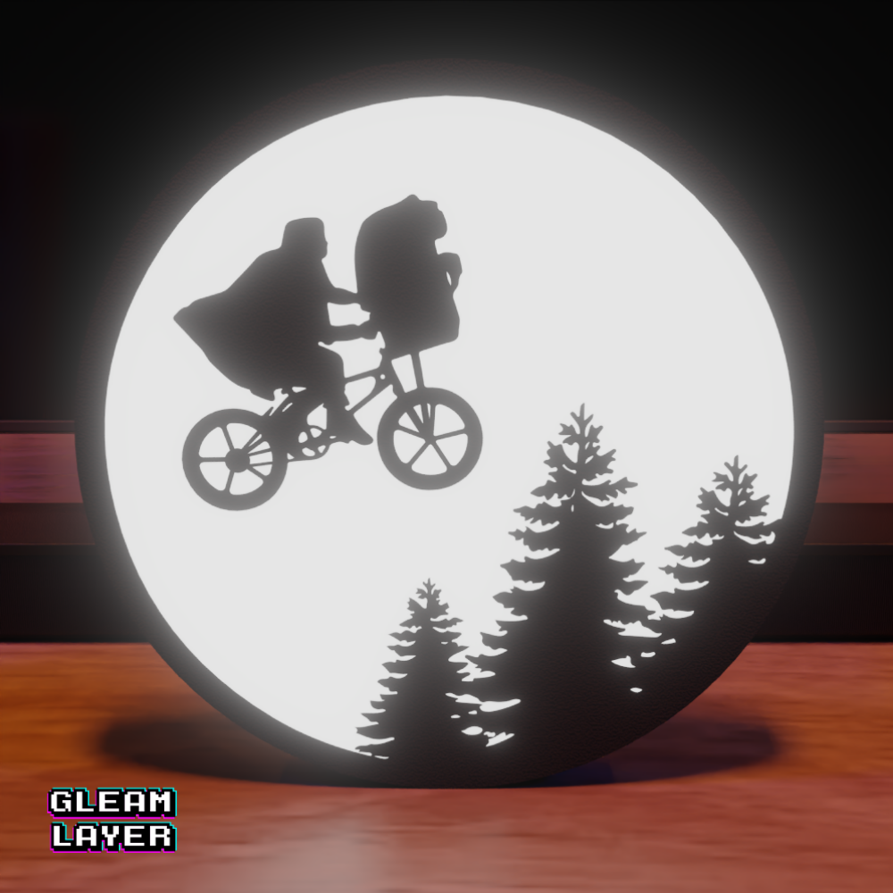 E.T. the Extra-Terrestrial Bicycle Moon Scene LED RGB Lightbox Sign