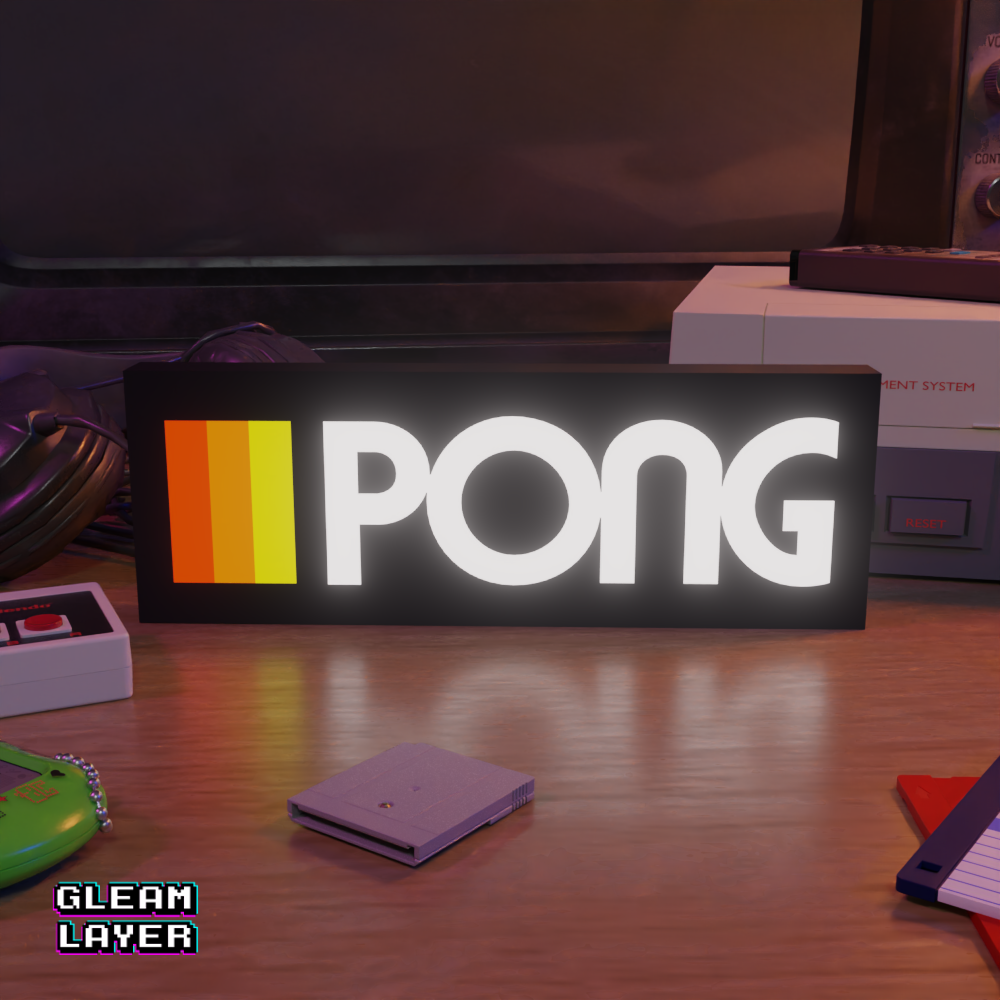 Pong Retro Logo Game Led RGB Light Sign