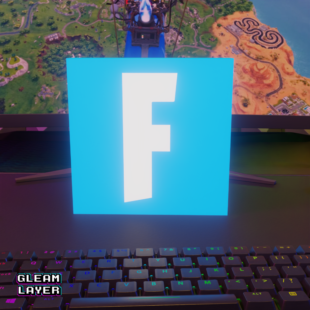 Fortnite Blue Logo Led Gaming Light Sign