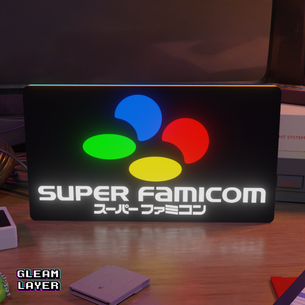 Super Famicom Led Retro Logo Gaming Light Sign