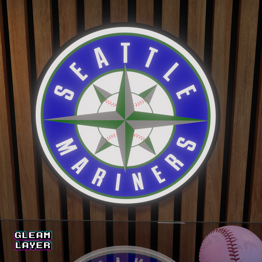 Seattle Mariners Led Light Box MLB Sports Bar Major League Baseball Wall Sign