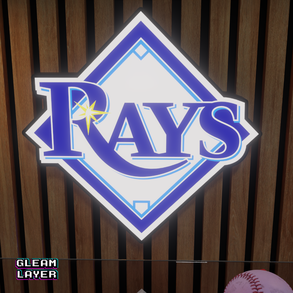 Tampa Bay Rays Led Light Box MLB Sports Bar Major League Baseball Wall Sign