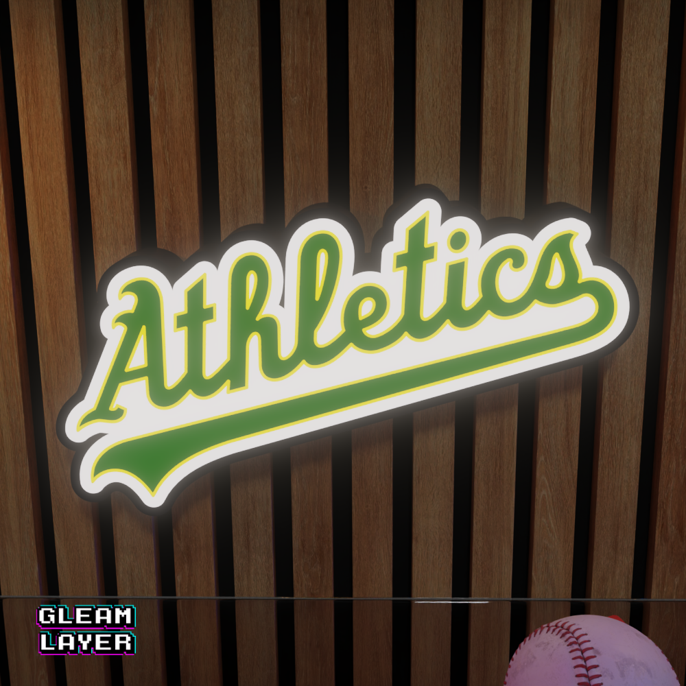 Athletics Led Light Box MLB Sports Bar Major League Baseball Wall Sign
