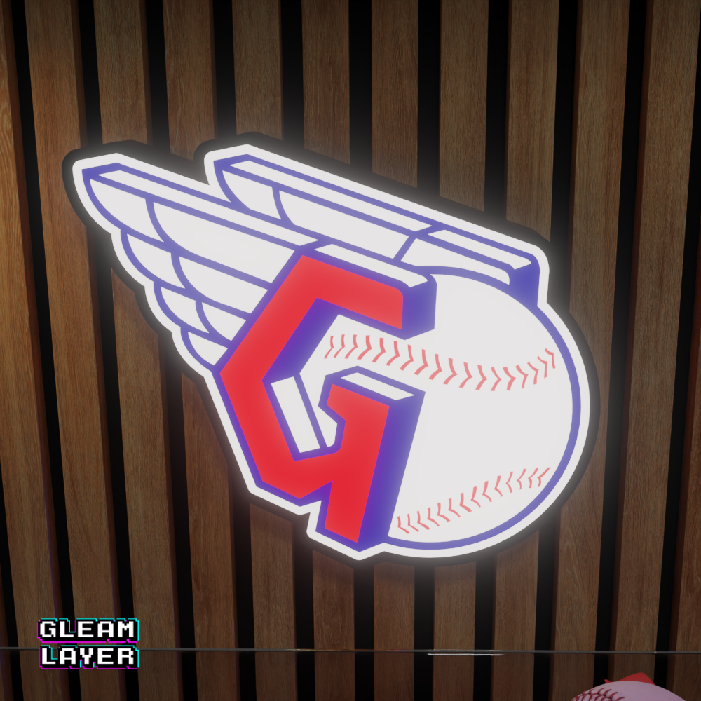 Cleveland Guardians Led Light Box MLB Sports Bar Major League Baseball Wall Sign