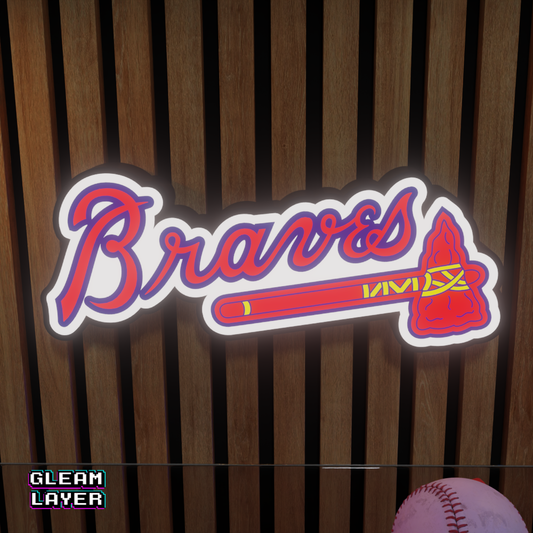 Atlanta Braves Led Light Box MLB Sports Bar Major League Baseball Wall Sign