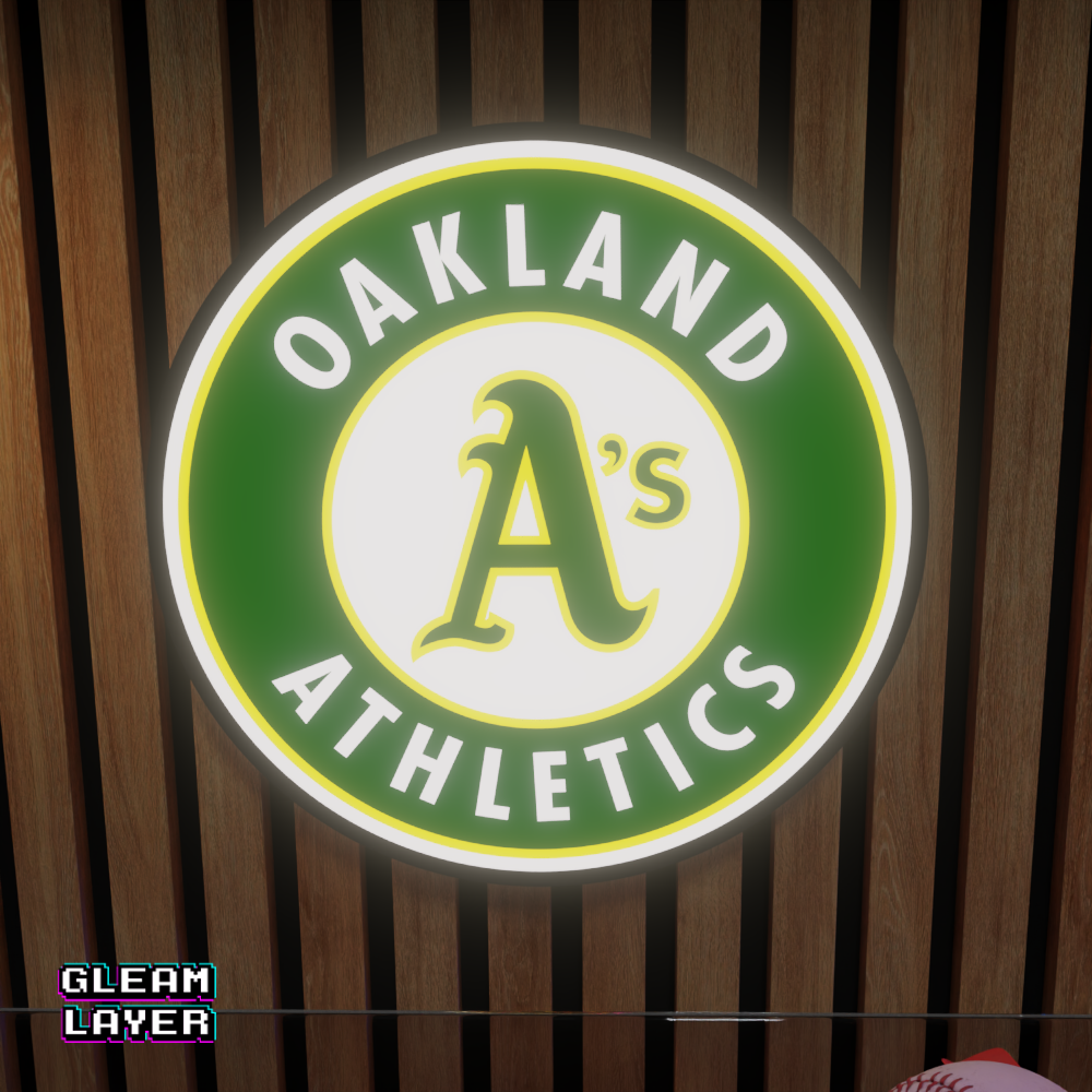 Oakland Athletics Led Light Box MLB Sports Bar Major League Baseball Wall Sign