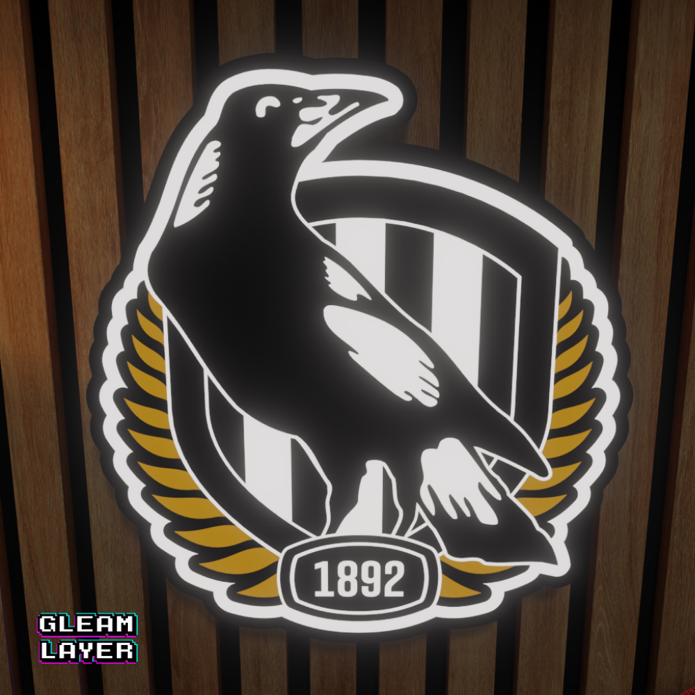 Collingwood Magpies AFL Logo LED RGB Wall Display Light Sign