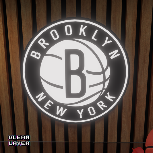 Brooklyn Nets Led Light Box NBA Sports Bar Light Display Wall Sign