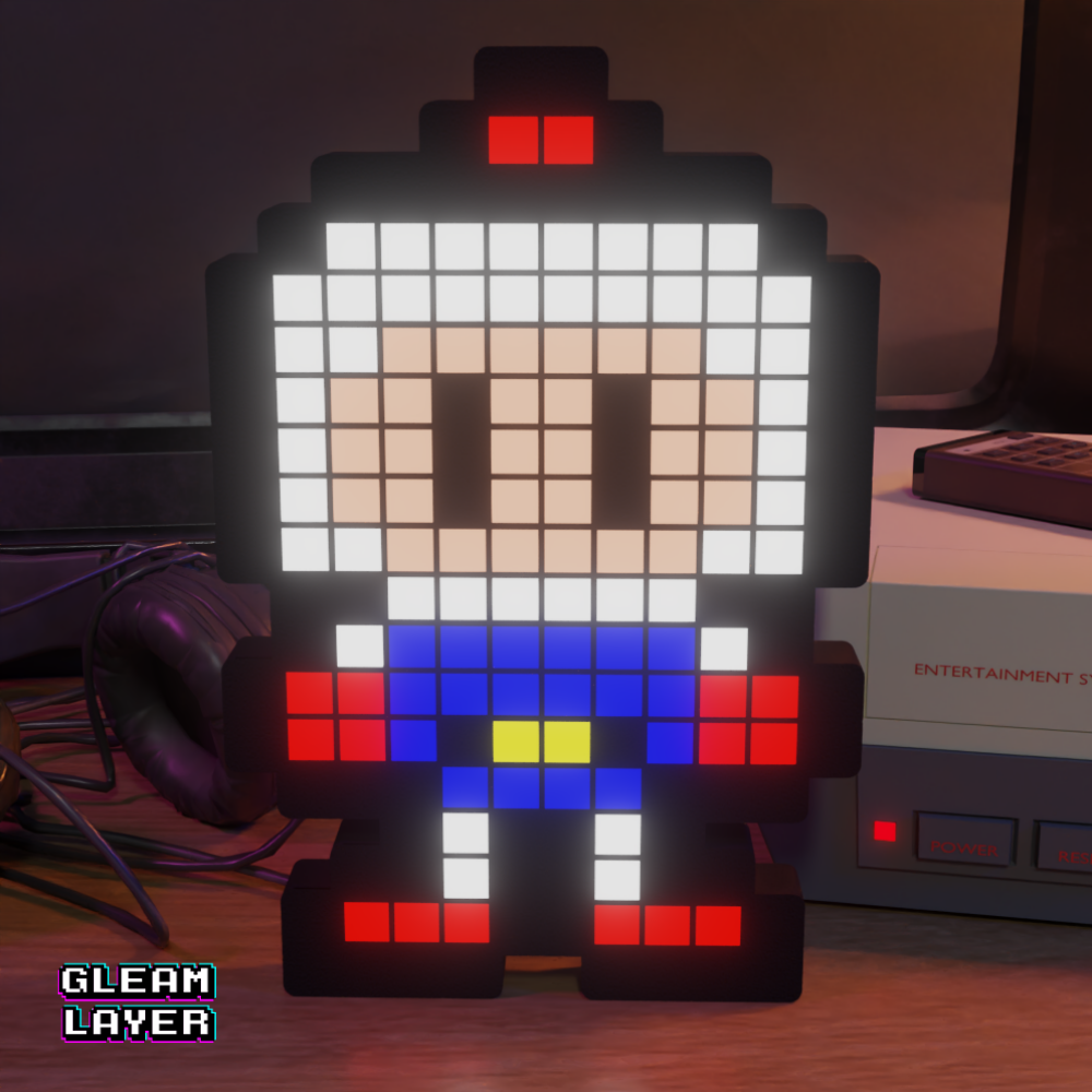 Bomberman 8-bit Pixel Led Lightbox Pixel Art Light