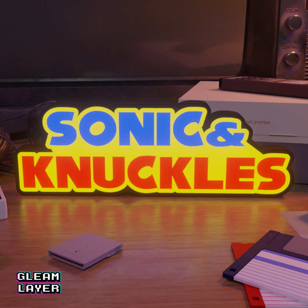 Sonic & Knuckles Retro Gaming Lightbox Led Light Sign