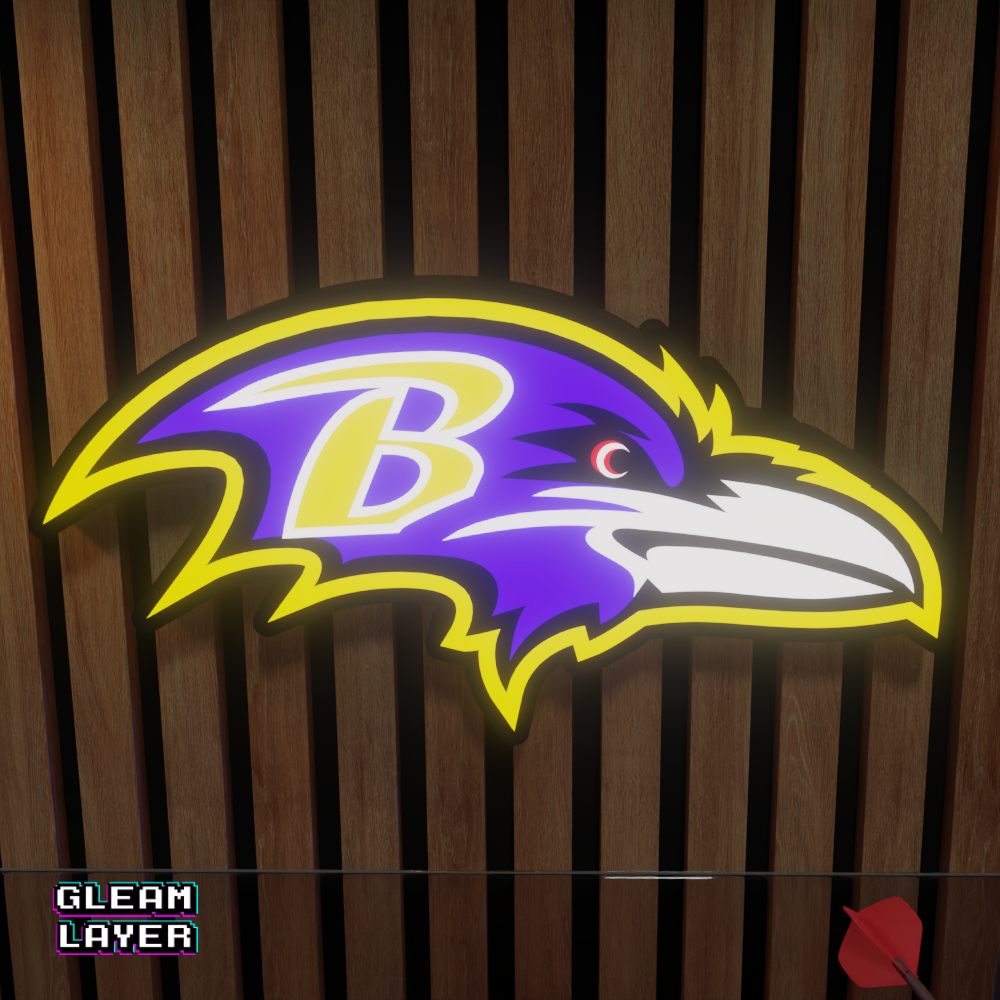 Baltimore Ravens Led Light Box AFC Team NFL National Football League Display Wall Sign