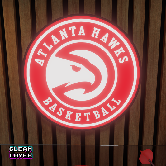 Atlanta Hawks Led Light Box NBA Sports Bar Light Display Wall Sign