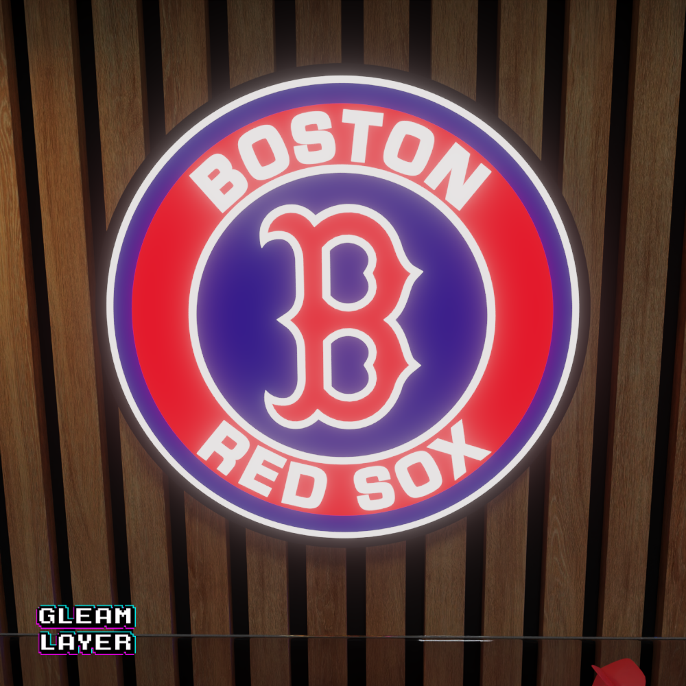 Boston Red Sox Led Light Box MLB Sports Bar Major League Baseball Wall Sign