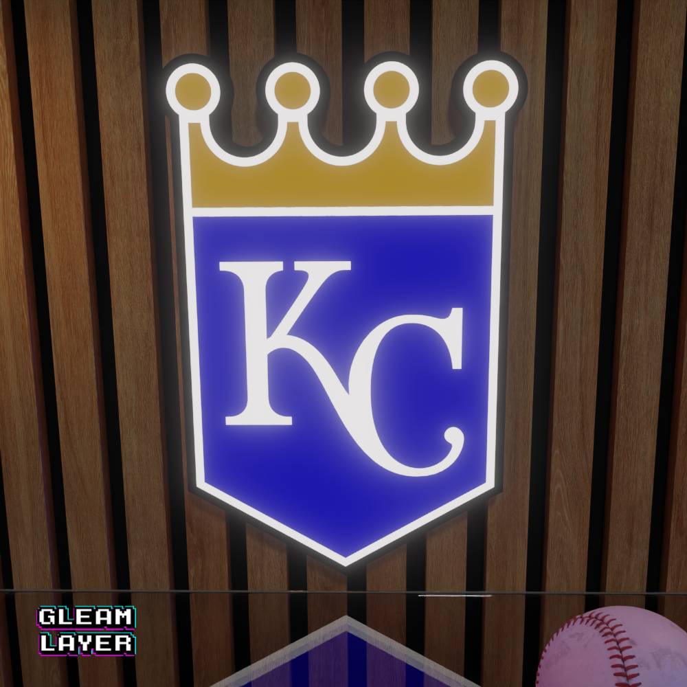 Kansas City Royals Led Light Box MLB Sports Bar Major League Baseball Wall Sign