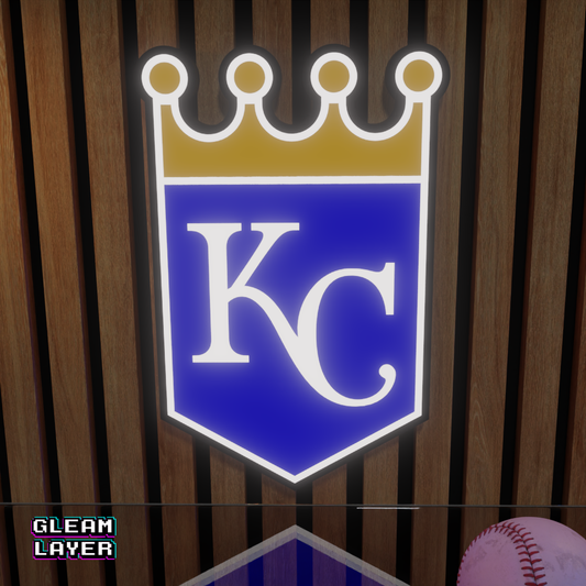 Kansas City Royals Led Light Box MLB Sports Bar Major League Baseball Wall Sign