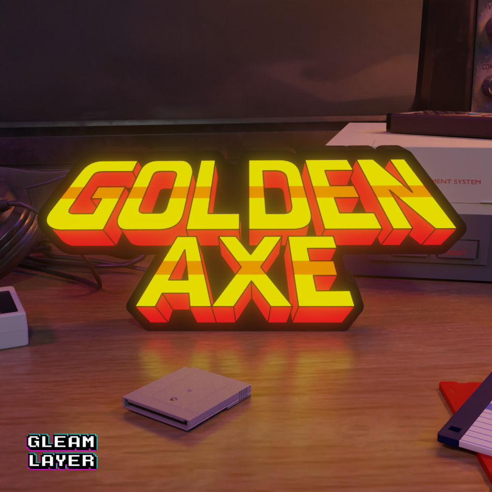 Golden Axe Retro Game Sign Led Gaming Lightbox RGB Lamp