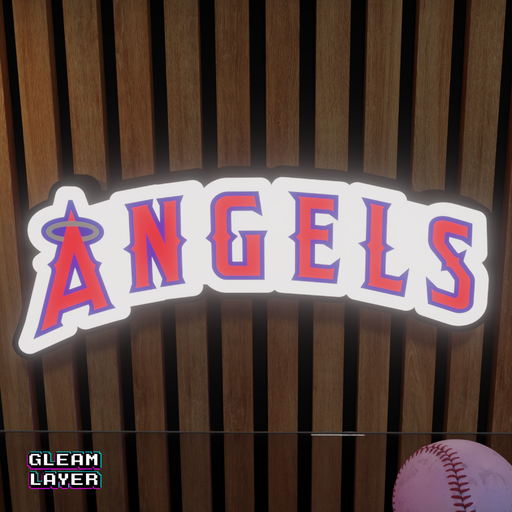 LA Angels Led Light Box MLB Sports Bar Major League Baseball Wall Sign