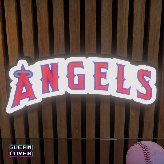 LA Angels Led Light Box MLB Sports Bar Major League Baseball Wall Sign