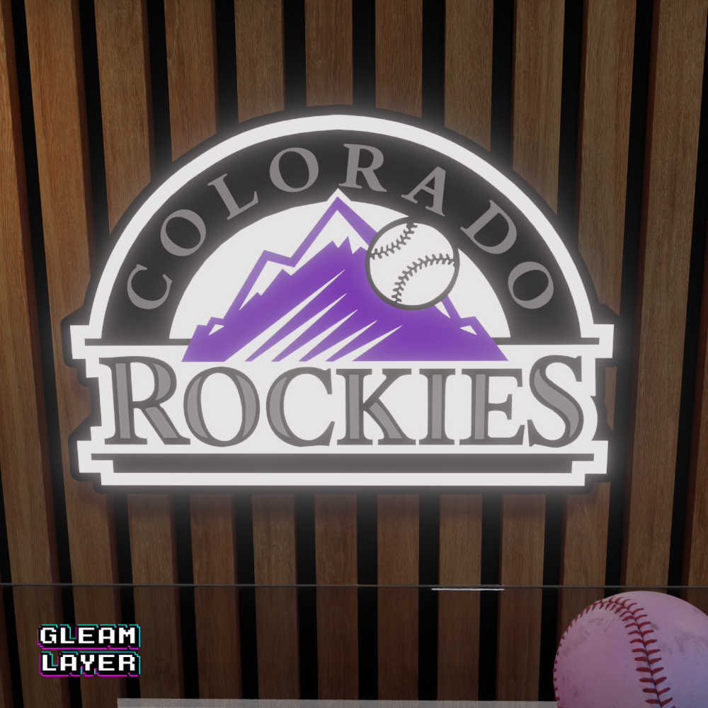 Colorado Rockies Led Light Box MLB Sports Bar Major League Baseball Wall Sign