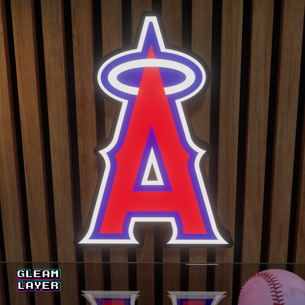 Los Angeles Angels Led Light Box MLB Sports Bar Major League Baseball Wall Sign