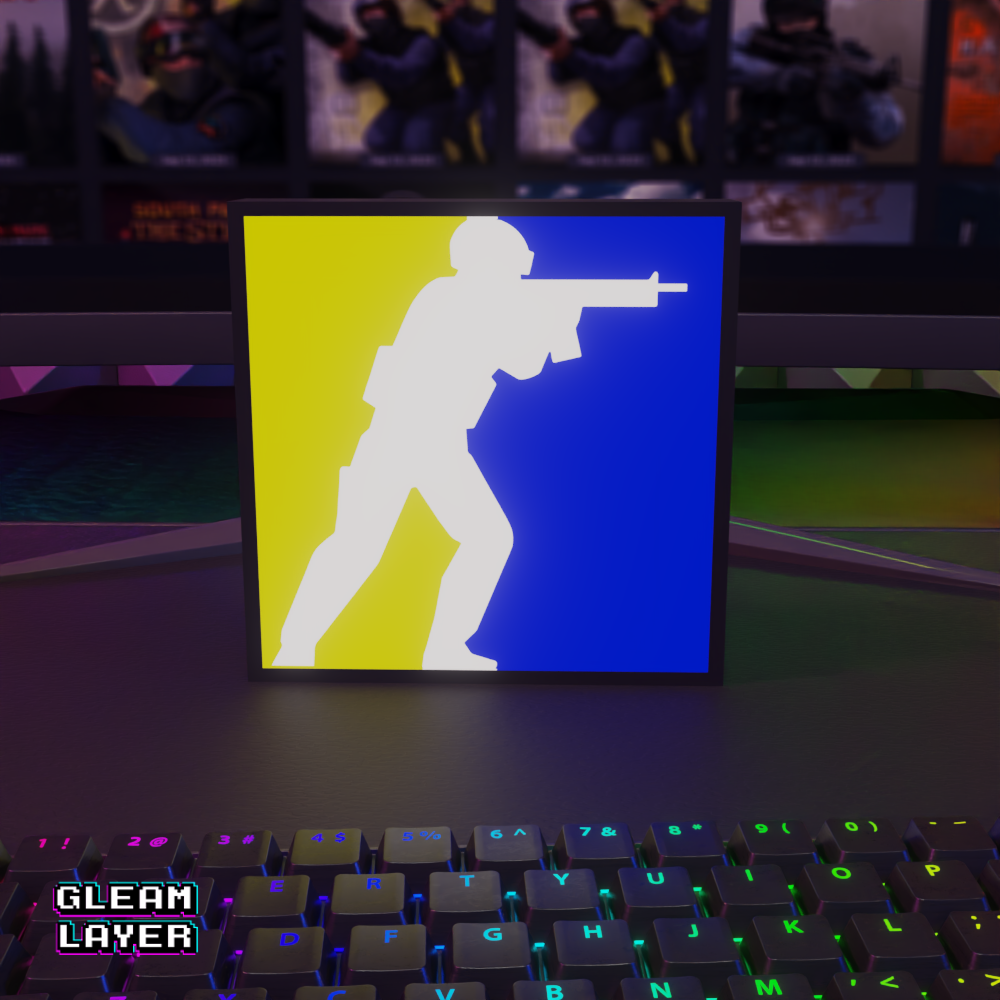 CS 2 LOGO Counter Strike Icon Led Gaming Light Sign