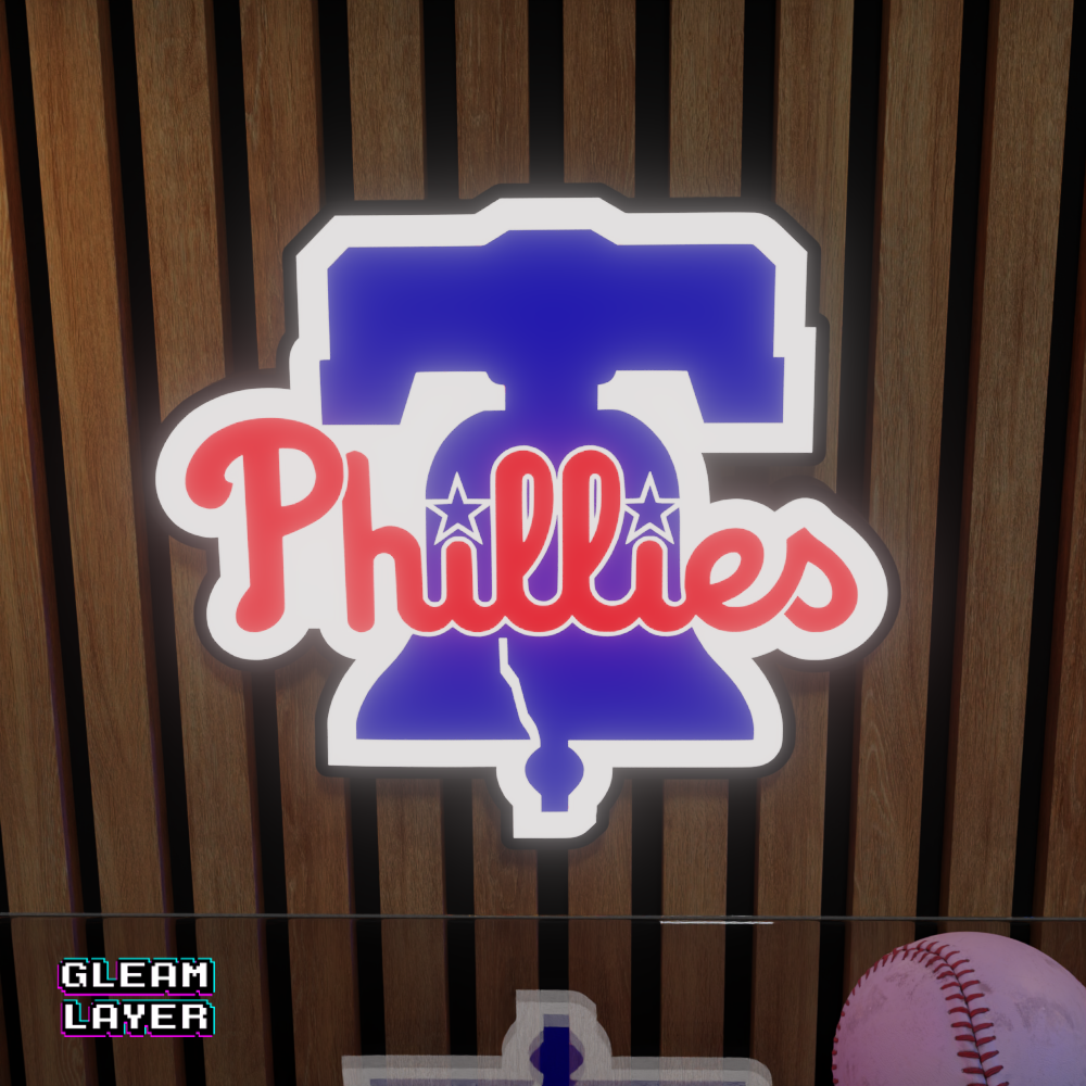 Philadelphia Phillies Led Light Box MLB Sports Bar Major League Baseball Wall Sign