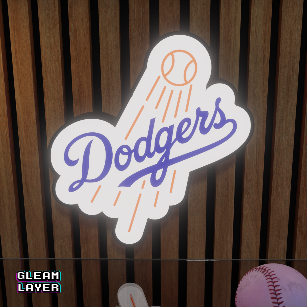 Los Angeles Dodgers 1 Led Light Box MLB Sports Bar Major League Baseball Wall Sign
