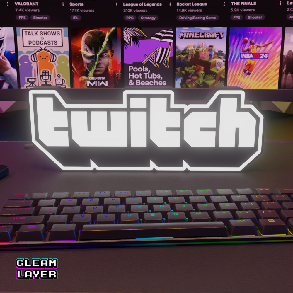 Twitch Logo Led Lightbox Rgb Light Sign
