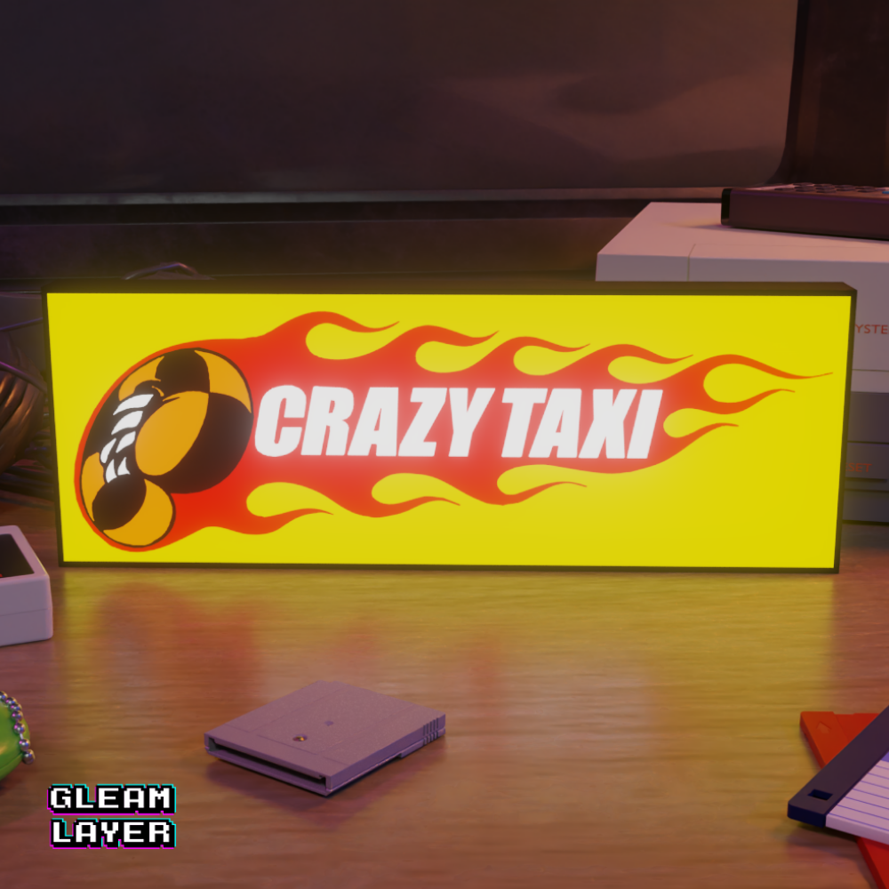 Crazy Taxi Arcade Gaming Lightbox Led Light Sign