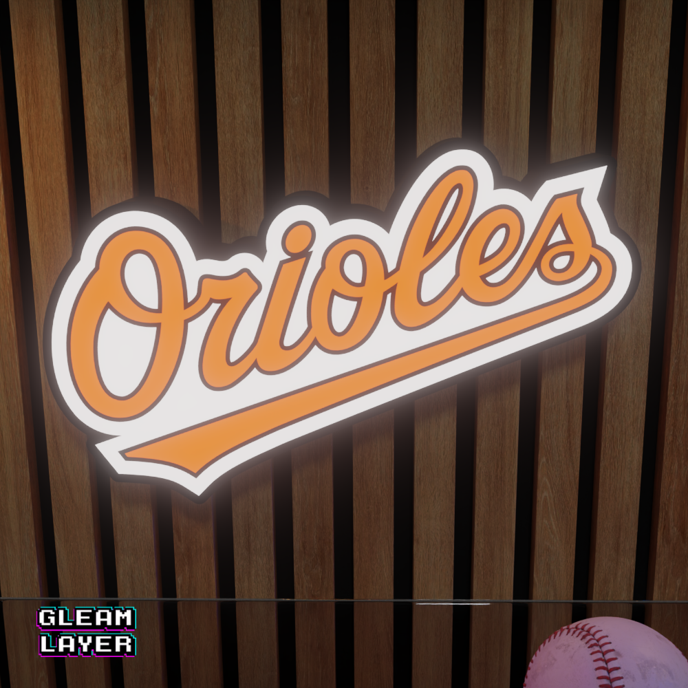 Baltimore Orioles Led Light Box MLB Sports Bar Major League Baseball Wall Sign