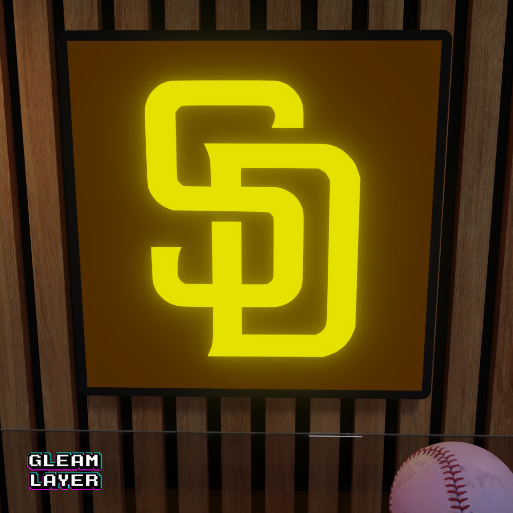 San Diego Padres Led Light Box MLB Sports Bar Major League Baseball Wall Sign