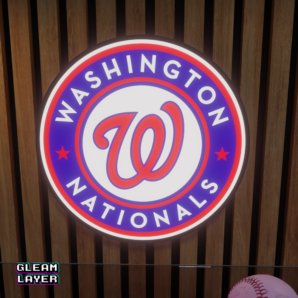 Washington Nationals Led Light Box MLB Sports Bar Major League Baseball Wall Sign