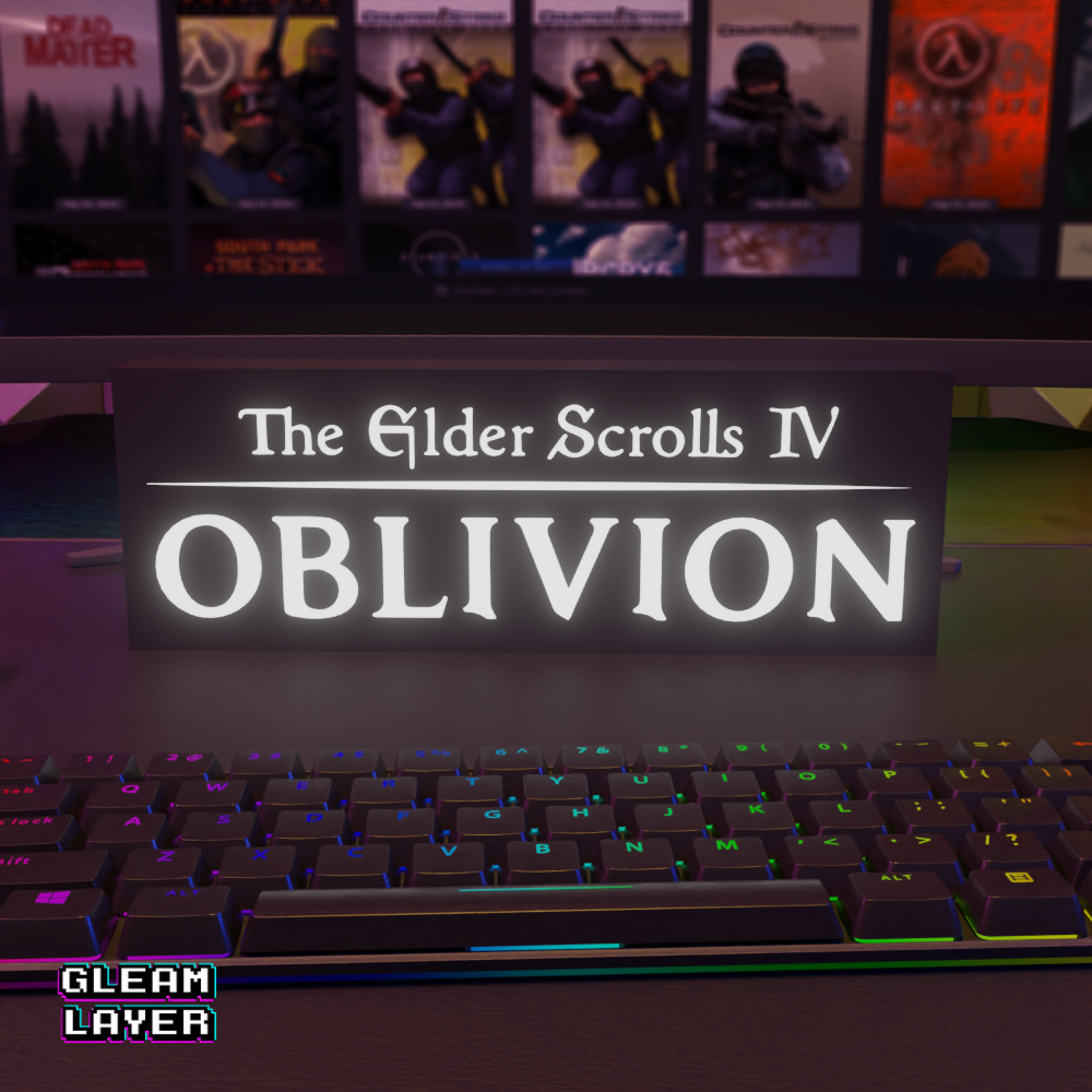 The Elder Scrolls IV Oblivion Led Gaming Lightbox RGB Sign