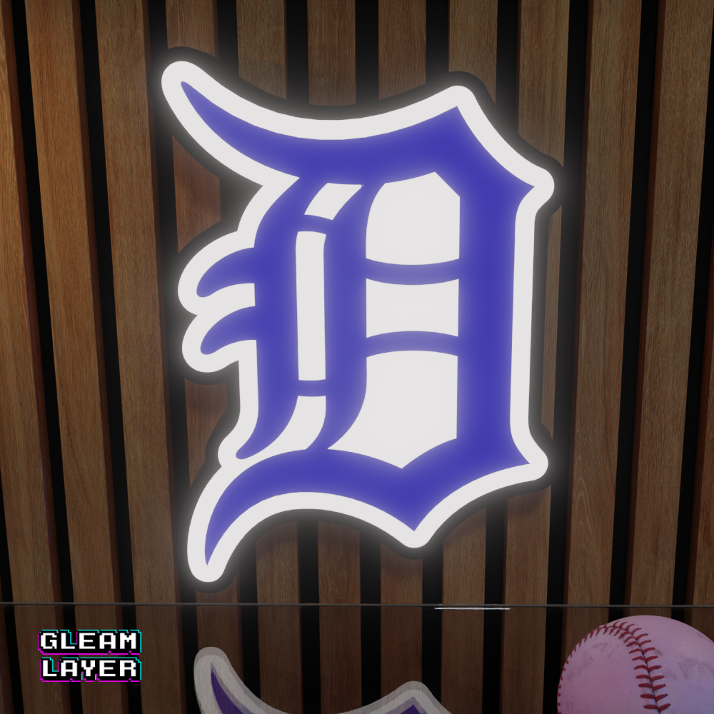 Detroit Tigers Led Light Box MLB Sports Bar Major League Baseball Wall Sign