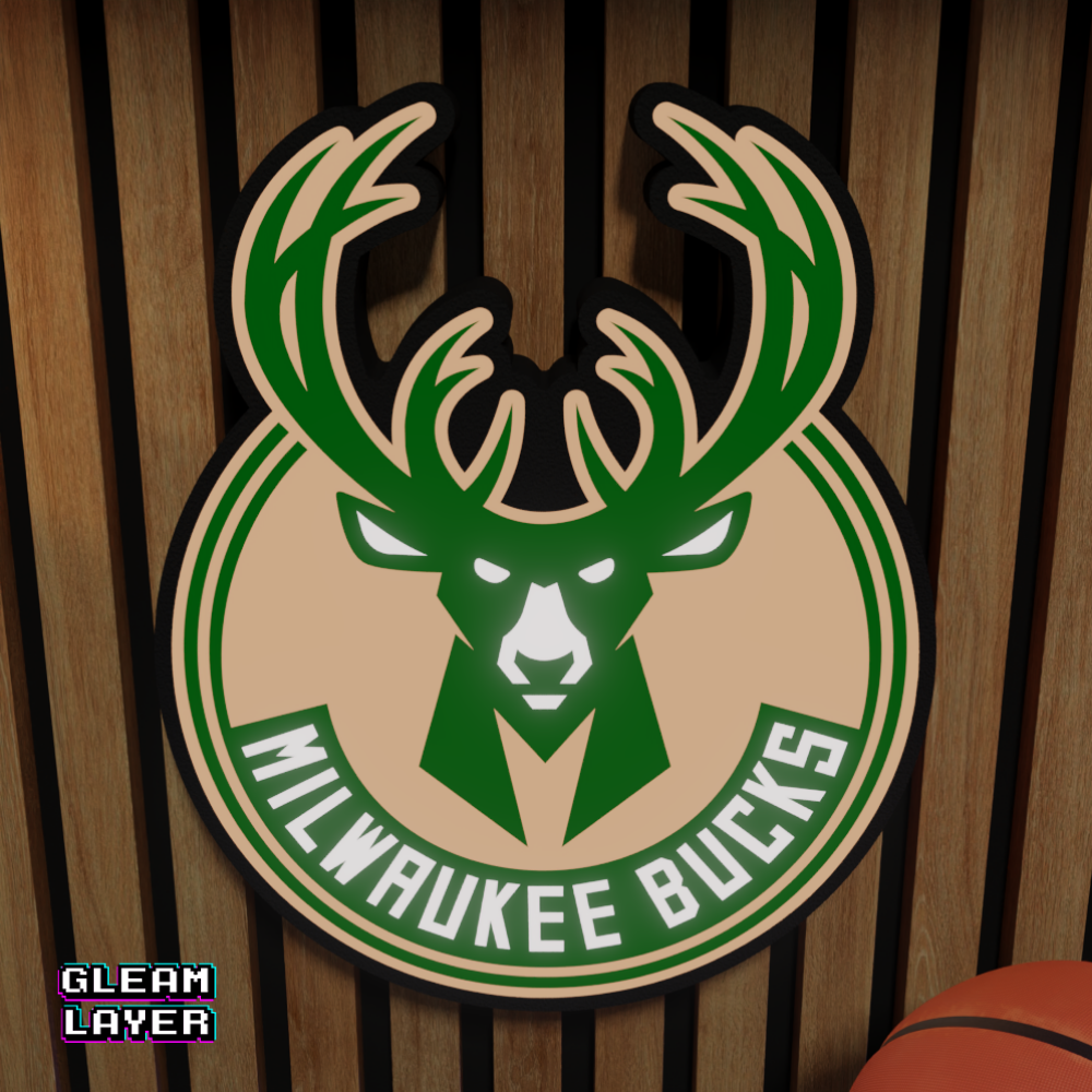 Milwaukee Bucks Led Light Box NBA Sports Bar Light Display Wall Sign