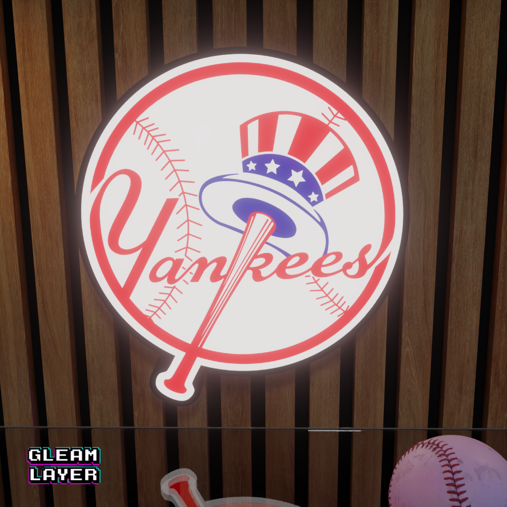 New York Yankees Led Light Box MLB Sports Bar Major League Baseball Wall Sign