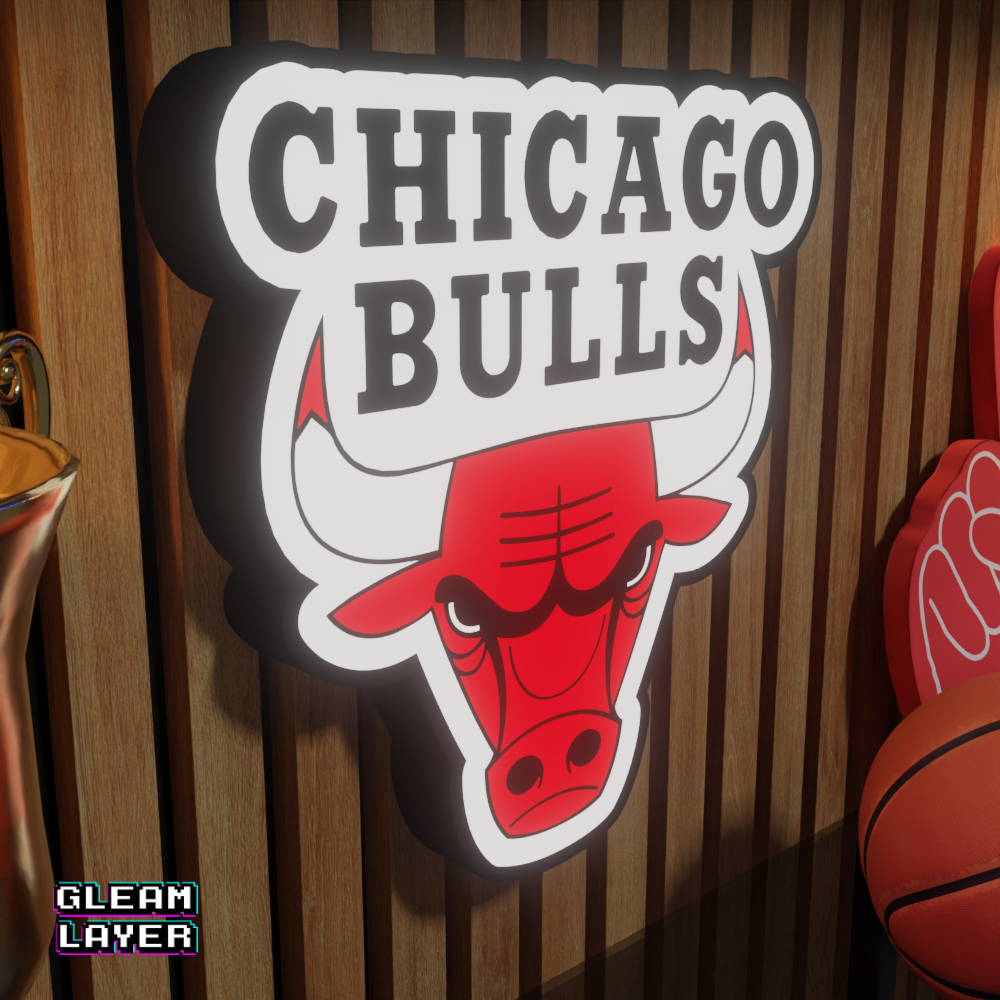 Chicago Bulls Led Light Box NBA Sports Bar Light Display Wall Sign
