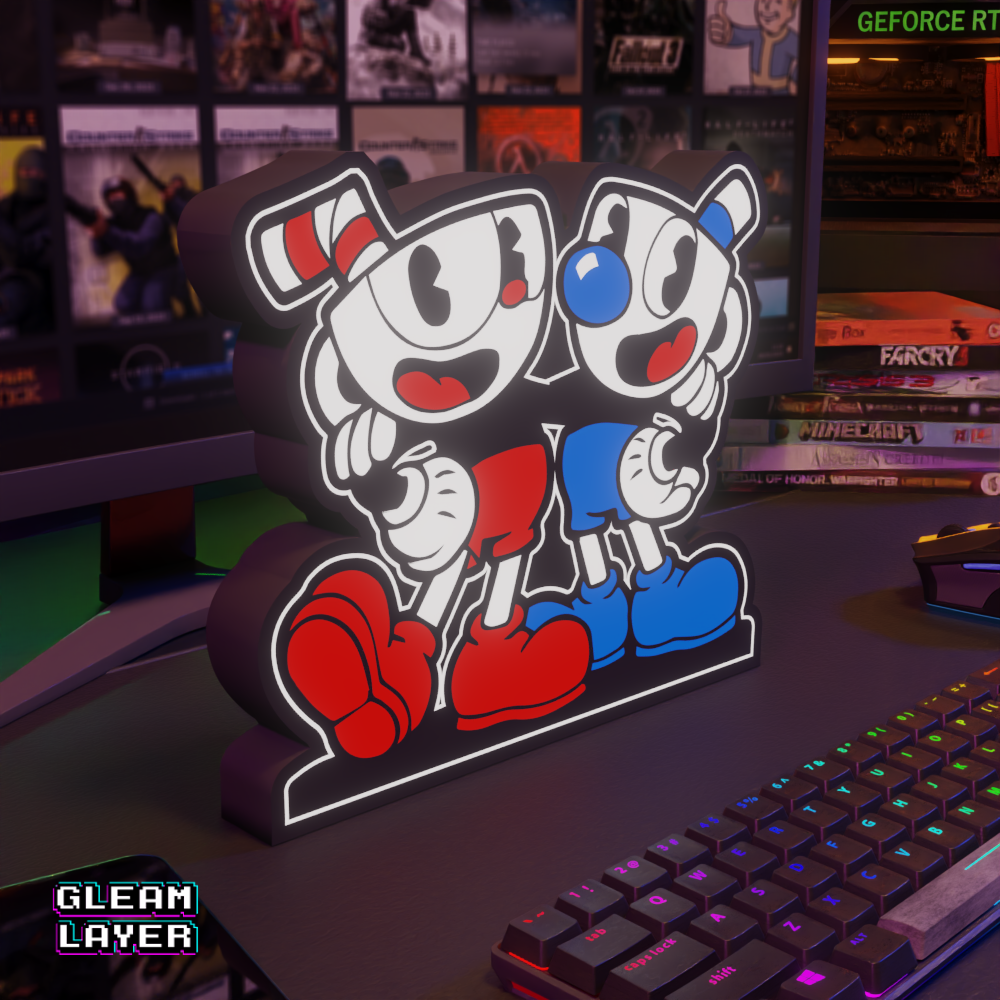 Cuphead Led Gaming RGB Light Sign