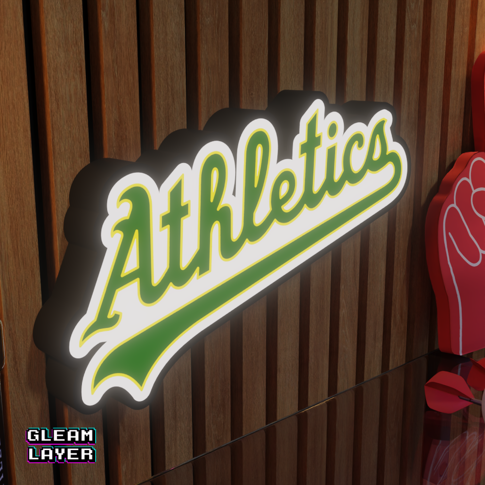Athletics Led Light Box MLB Sports Bar Major League Baseball Wall Sign