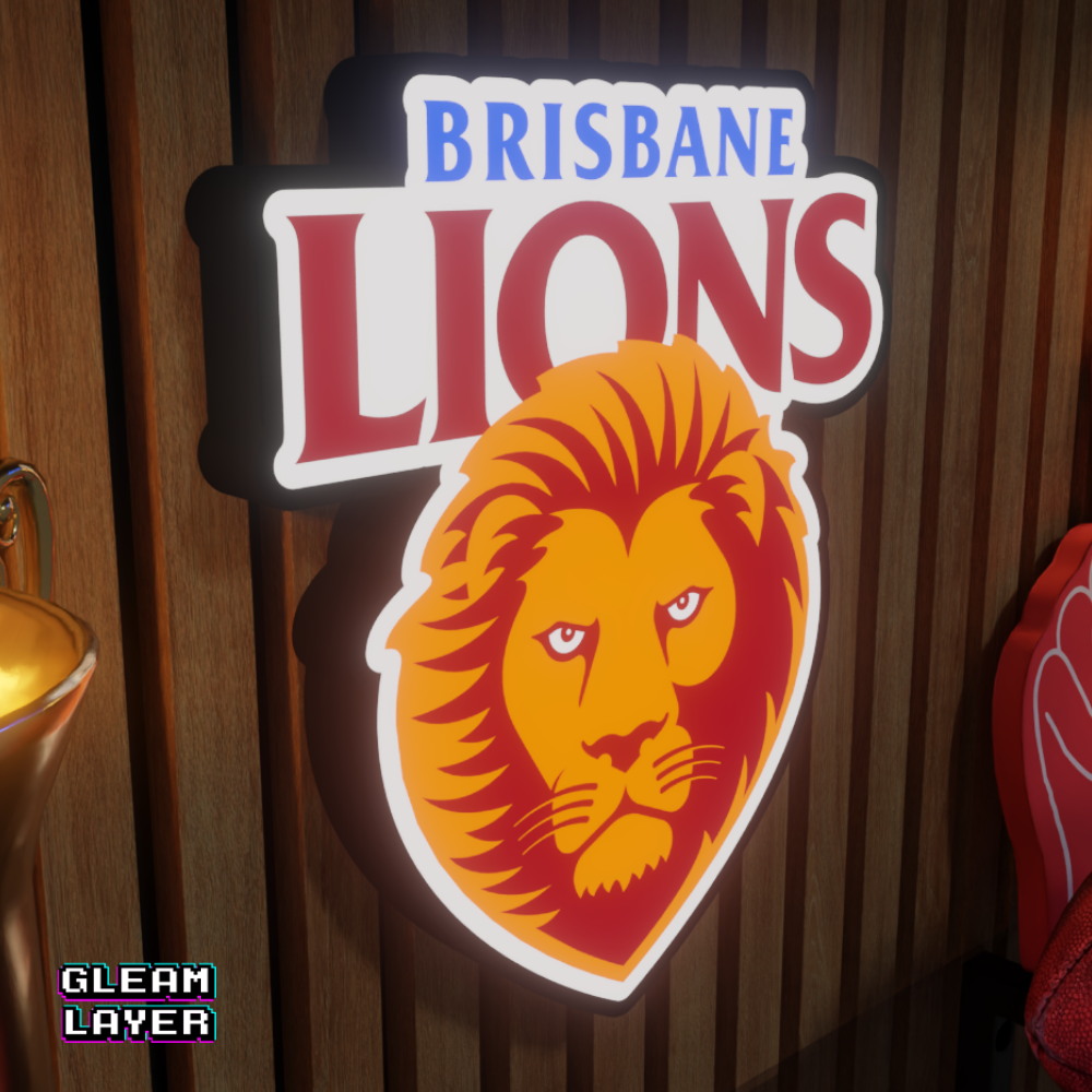 Brisbane Lions AFL Logo LED RGB Wall Display Light Sign