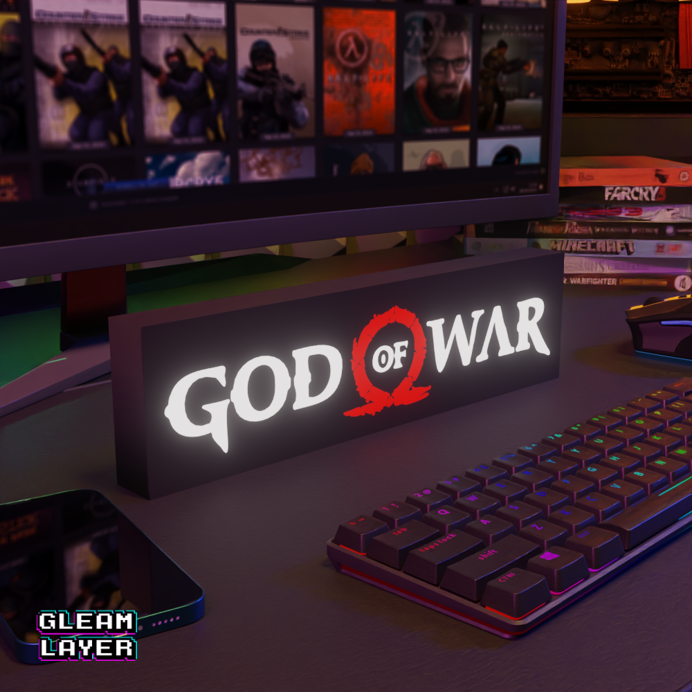 God of War Led Gaming RGB Light Sign