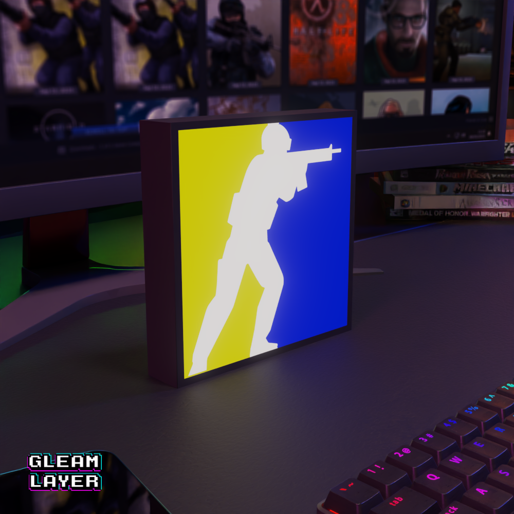 CS 2 LOGO Counter Strike Icon Led Gaming Light Sign