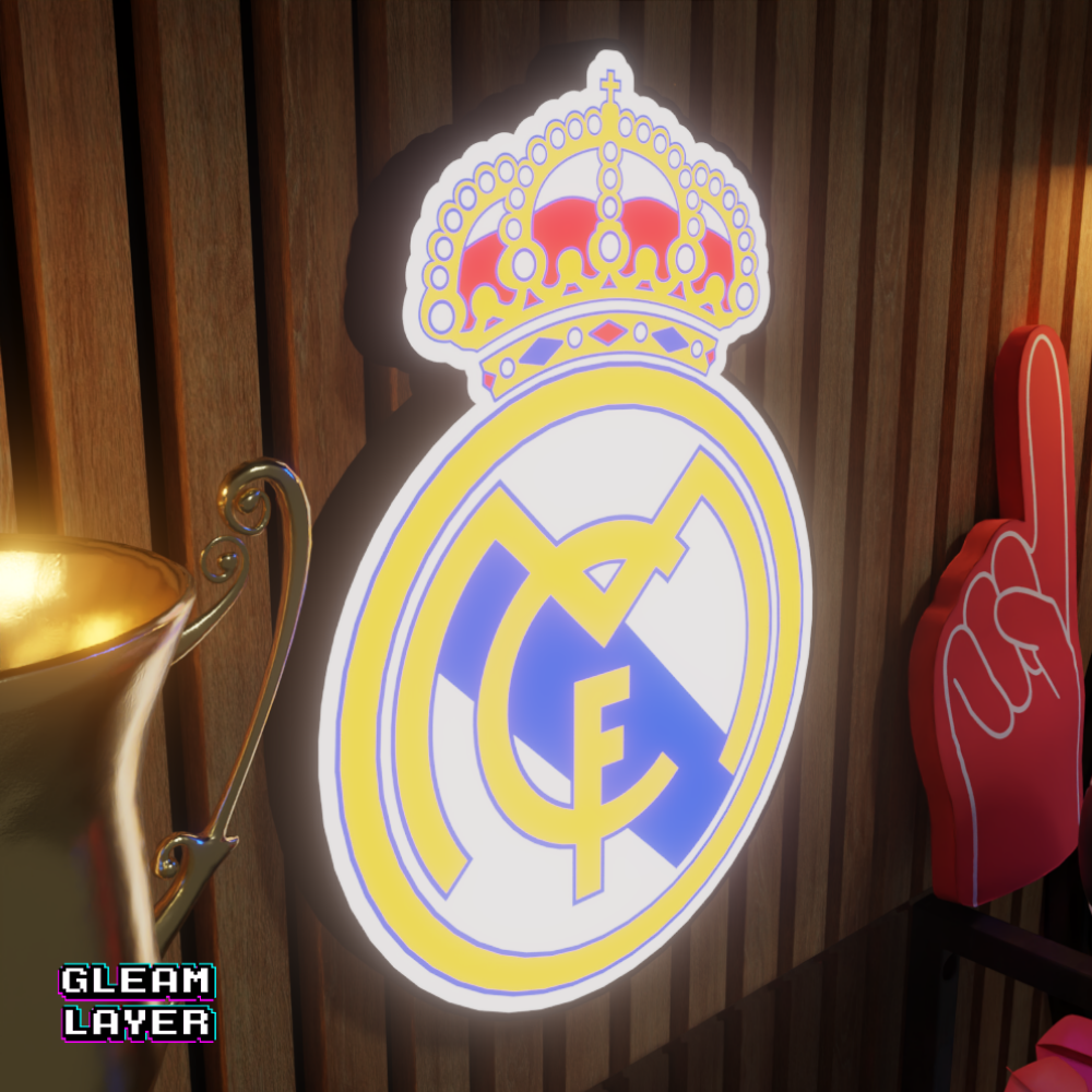Real Madrid CF Logo Led RGB Wall Display Light Sign