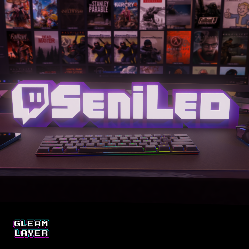 Customized Twitch Name with LED RGB Lights