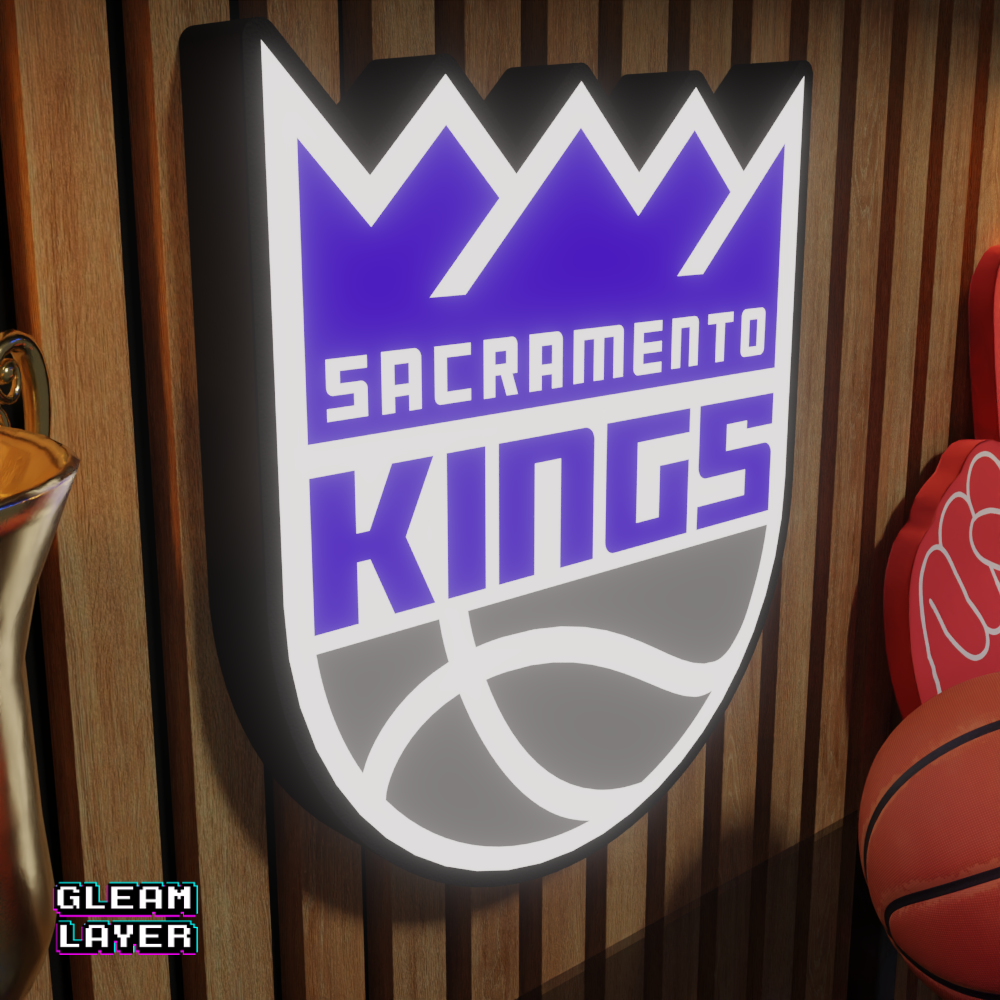 Sacramento Kings Led Light Box NBA Sports Bar Light Display Wall Sign