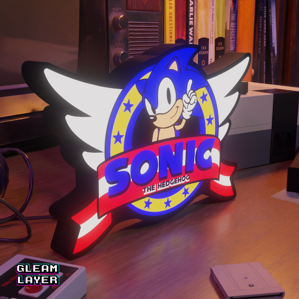 Sonic The hedgehog Retro Logo Led Gaming Light Sign