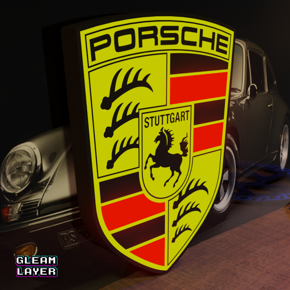 Porsche Logo Wall Display Led RGB Light Sign
