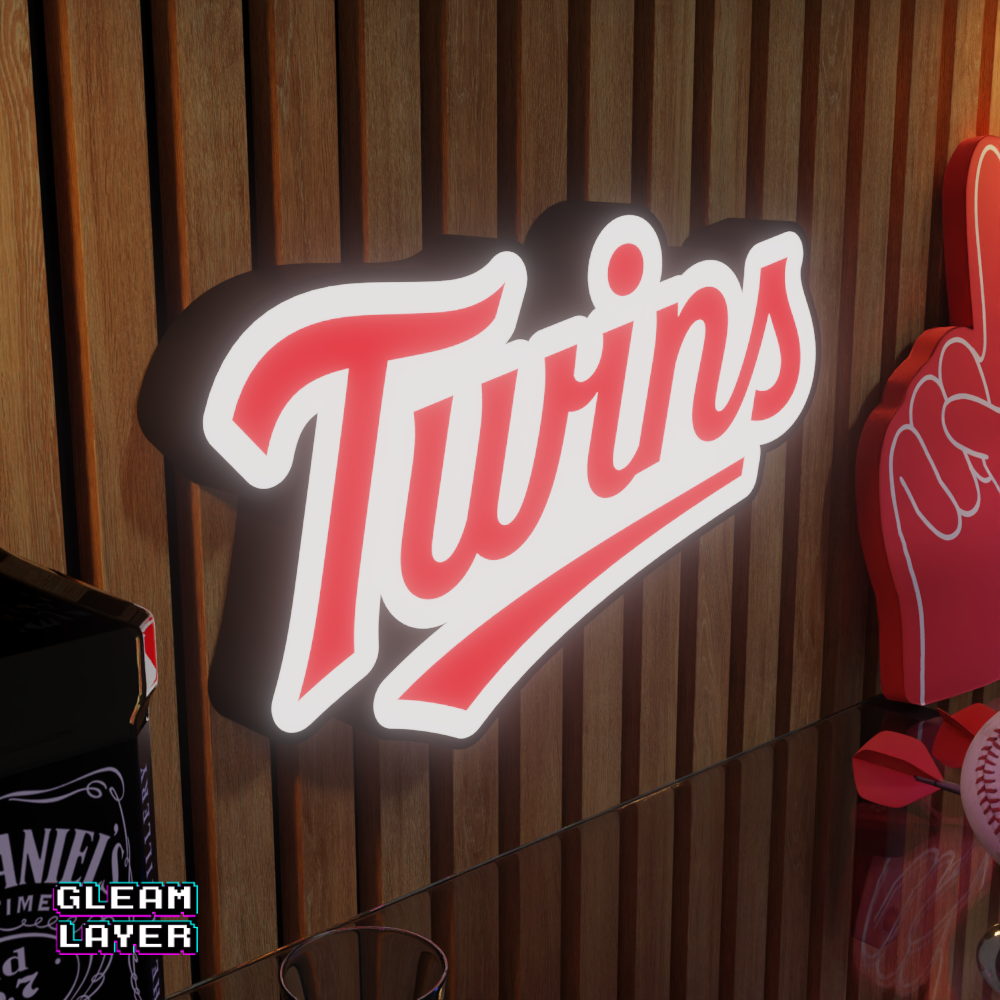 Minnesota Twins Led Light Box MLB Sports Bar Major League Baseball Wall Sign
