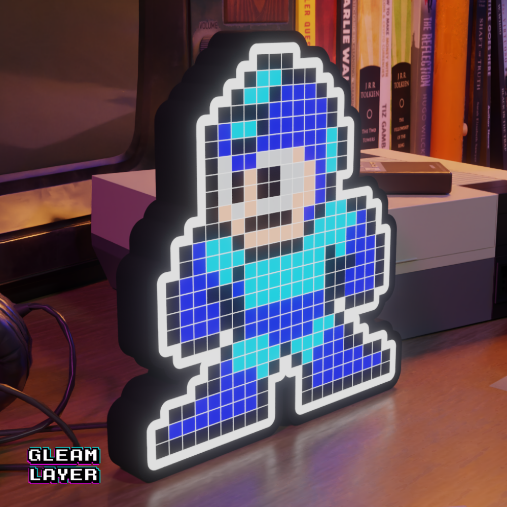 Mega Man 8-bit Pixel Led Lightbox Pixel Art Light